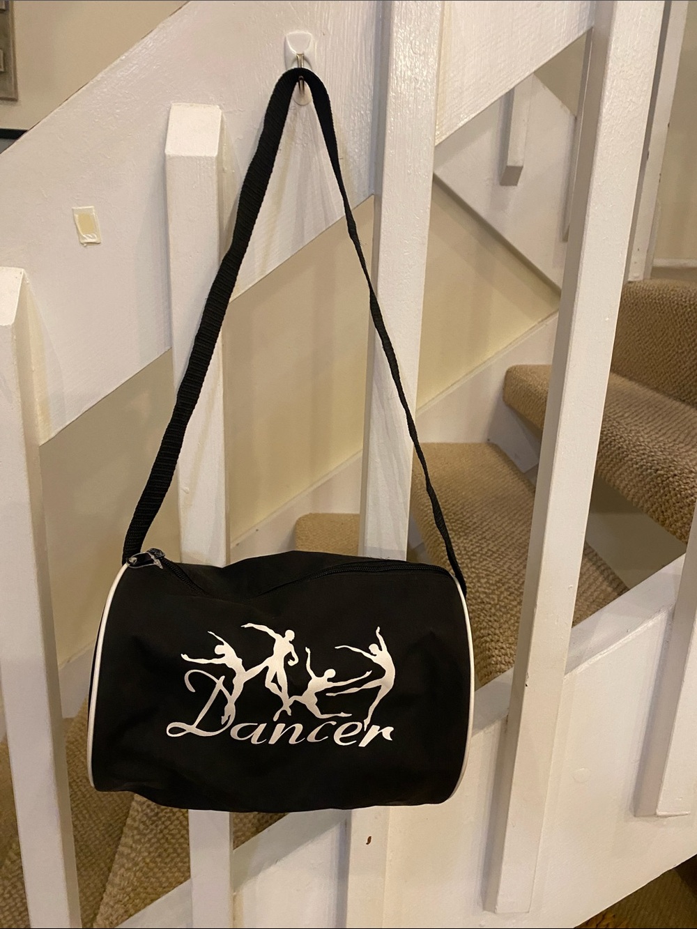 Dancer Graphic Black Canvas Shoulder Bag